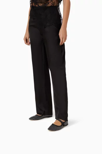 Georgia Sacchetto Mary Jane Flats in Satin