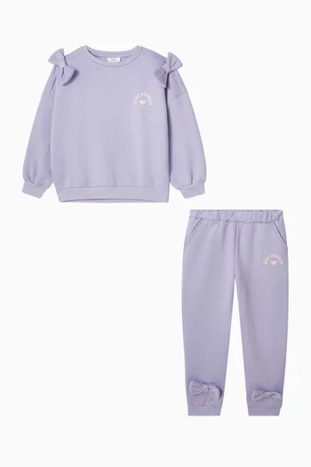 Bow Sweatshirt & Pants Set