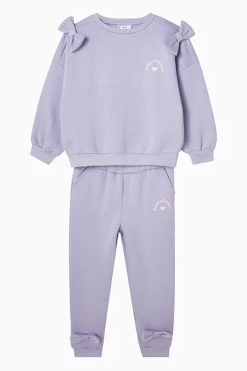 Bow Sweatshirt & Pants Set
