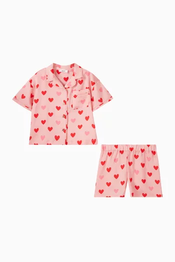 Heart-print Pyjama & Scrunchie Set