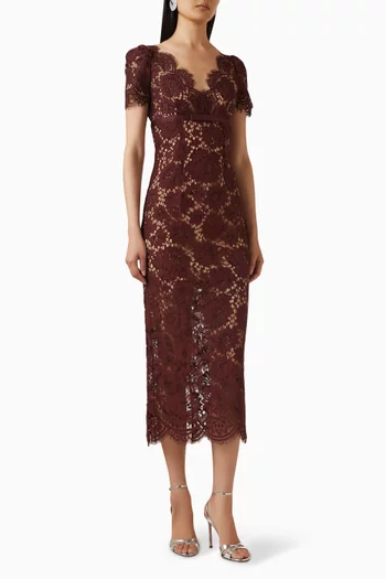 Midi Dress in Floral Lace