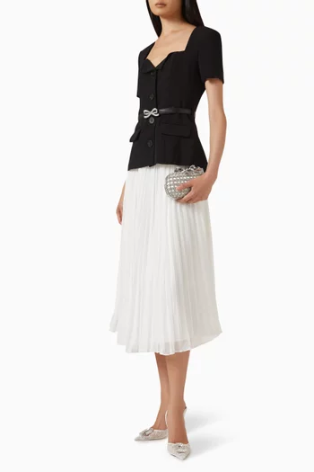 Tailored Midi Dress in Crepe & Chiffon