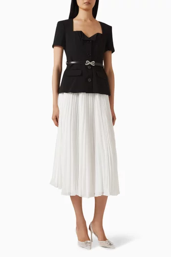Tailored Midi Dress in Crepe & Chiffon