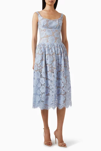 Midi Dress in Floral Lace