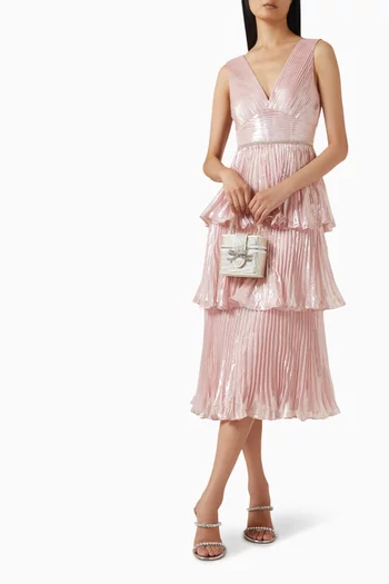 Tiered Midi Dress in Chiffon