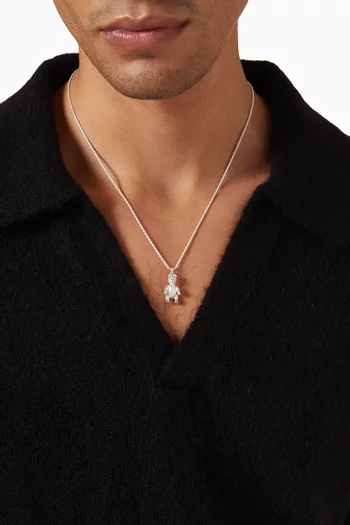 قلادة بدلاية دب فضة إسترلينية