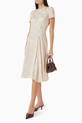 Floral Jacquard Dress in Viscose Blend