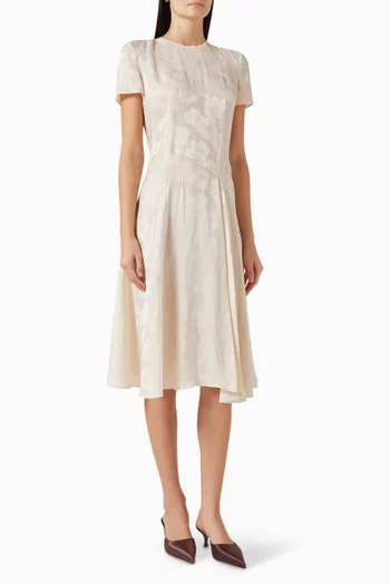 Floral Jacquard Dress in Viscose Blend