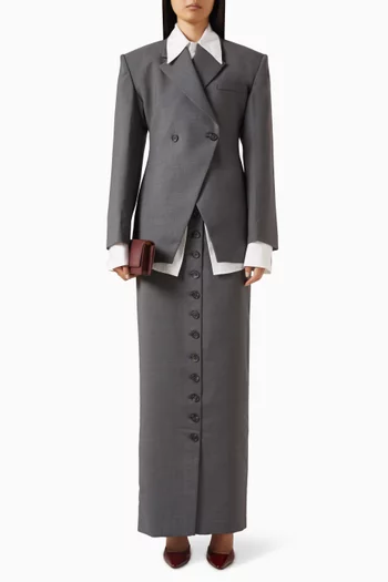 تنورة طويلة بخصر مرتفع