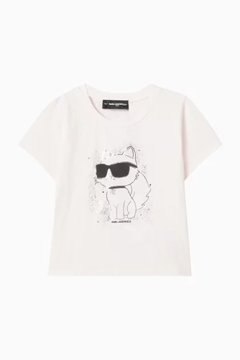 تي شيرت مزين بطبعة قطن