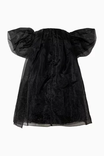 فستان مرصع بأحجار الراين فوال منفوخ 