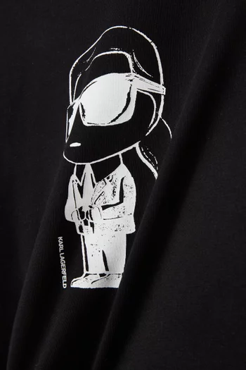 تي شيرت بطبعة شخصية كارل الشهيرة قطن