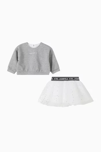 Sequins Sweatshirt & Skirt Set