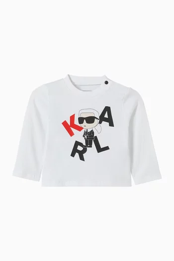 تي شيرت كيه/ايكونيك بأكمام طويلة قطن