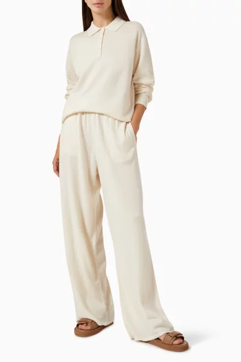 Relaxed Wide-leg Pants in Wool-cashmere