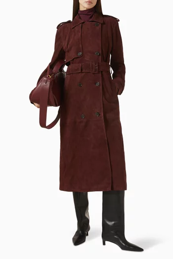 Benedict Trench Coat in Suede