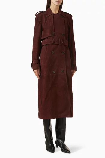 Benedict Trench Coat in Suede