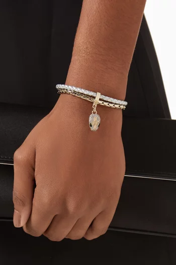 Serpenti Forever Bracelet in Leather & Gold-plated Brass