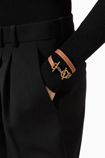 Unused Croisiere Double Tour Bracelet in Leather