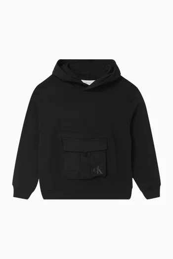 Cargo-pocket Hoodie in Cotton-terry