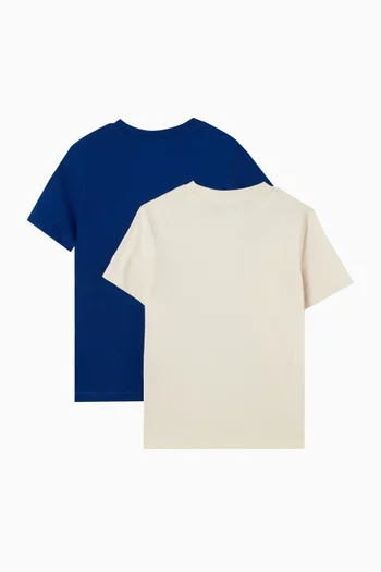 Logo-embroidered T-shirt in Cotton-jersey, Set of 2