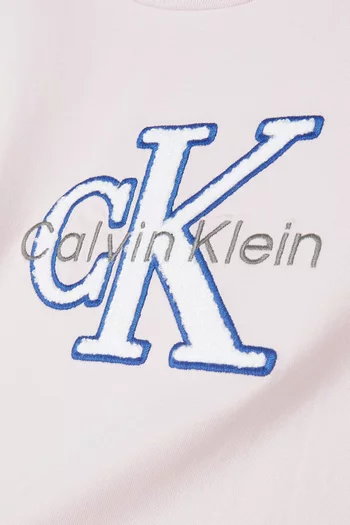 تي شيرت بشعار الماركة قطن مطاطي فائق الامتصاص