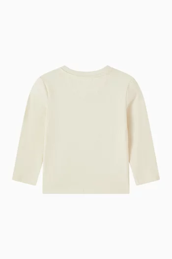 تي شيرت بشعار الماركة قطن جيرسيه مطاطي