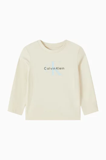 تي شيرت بشعار الماركة قطن جيرسيه مطاطي