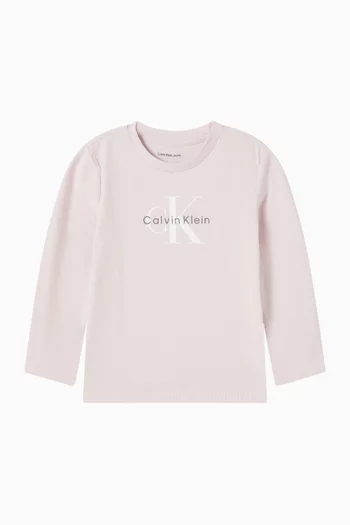 تي شيرت بشعار الماركة قطن جيرسيه مطاطي