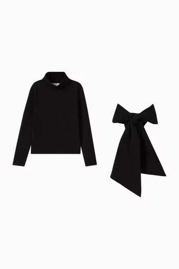 قميص بعقدة بارز قطن وجيرسيه