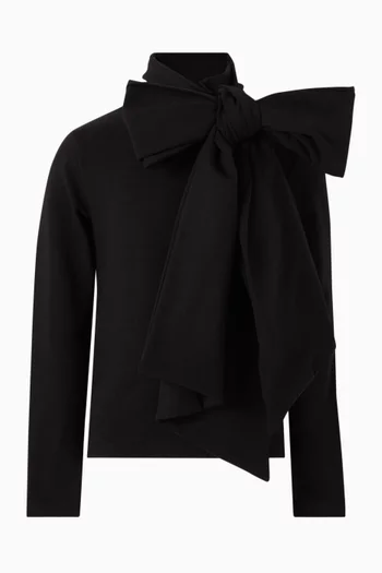 قميص بعقدة بارز قطن وجيرسيه