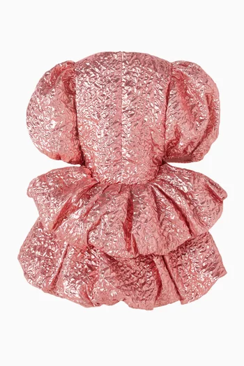 فستان بتصميم لامع مجعد بطبقات