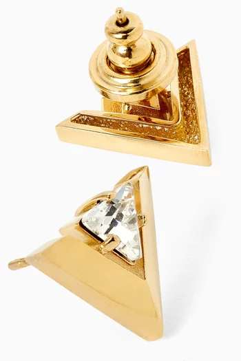Je Les V Crystal Earrings in Gold-tone Metal
