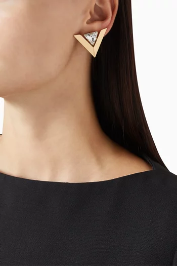 أقراط جي ليه في مرصعة بالكريستال معدن بلون ذهبي