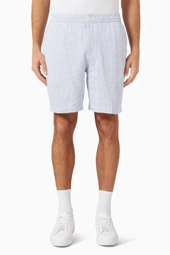 Kurt Textured Stripe Shorts in Linen