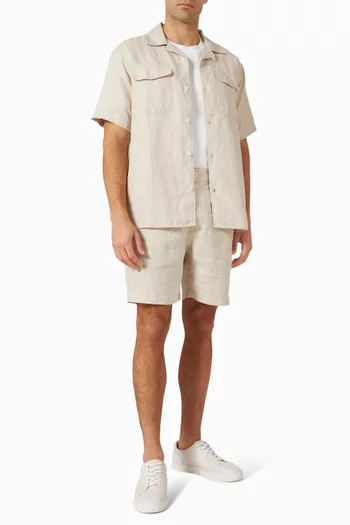 Kurt Washed Shorts in Linen