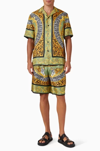 قميص بنقشة وايلد كاتس تويل حرير