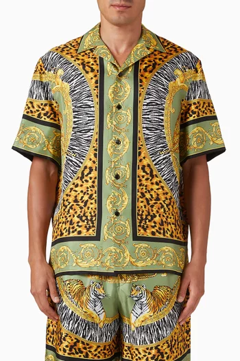 قميص بنقشة وايلد كاتس تويل حرير