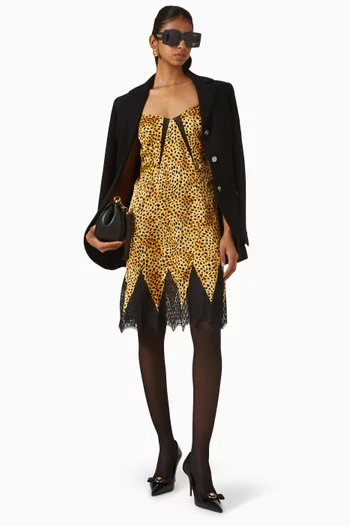 Cheetah-print Mini Dress in Silk