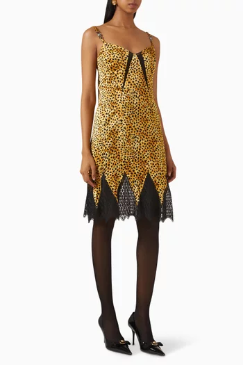 Cheetah-print Mini Dress in Silk