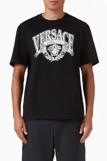 Medusa Varsity T-shirt in Cotton Jersey