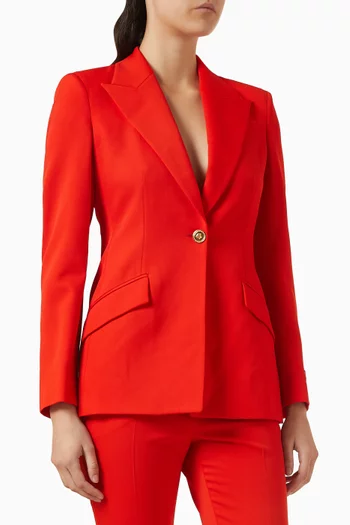 جاكيت بزر للإغلاق مزيج صوف