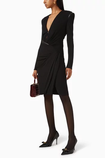 V-neck Midi Dress in Crepe Jersey