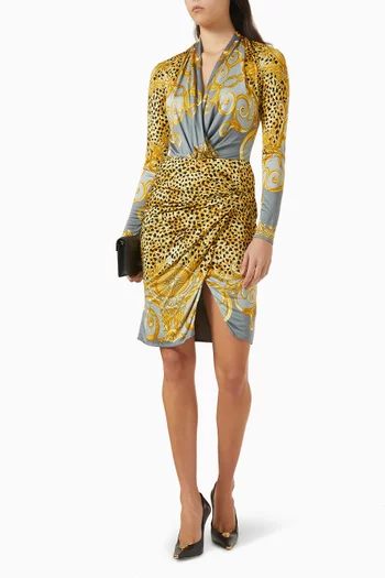 Cheetah Foulard Wrap Skirt