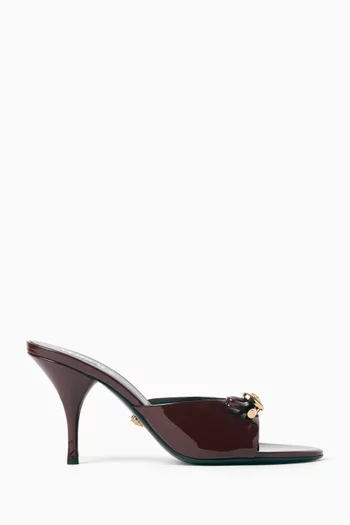 Opera 85 Bow Mule Sandals in Patent Leather