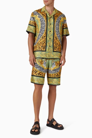 شورت بنقشة وايلد كاتس تويل حرير