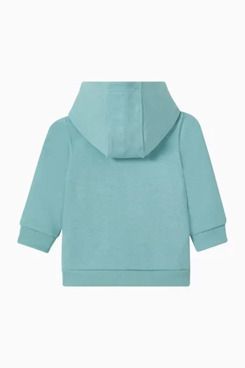 كنزة بغطاء رأس وطبعة شعار الماركة قطن