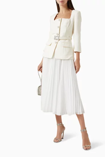 Boucle Midi Dress in Chiffon