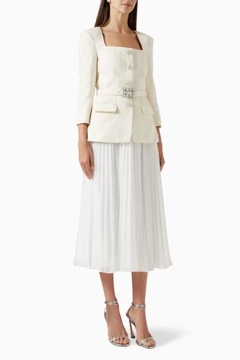 Boucle Midi Dress in Chiffon