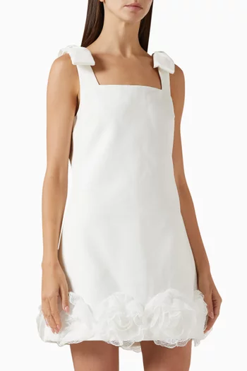 3D Flower Mini Dress in Crepe